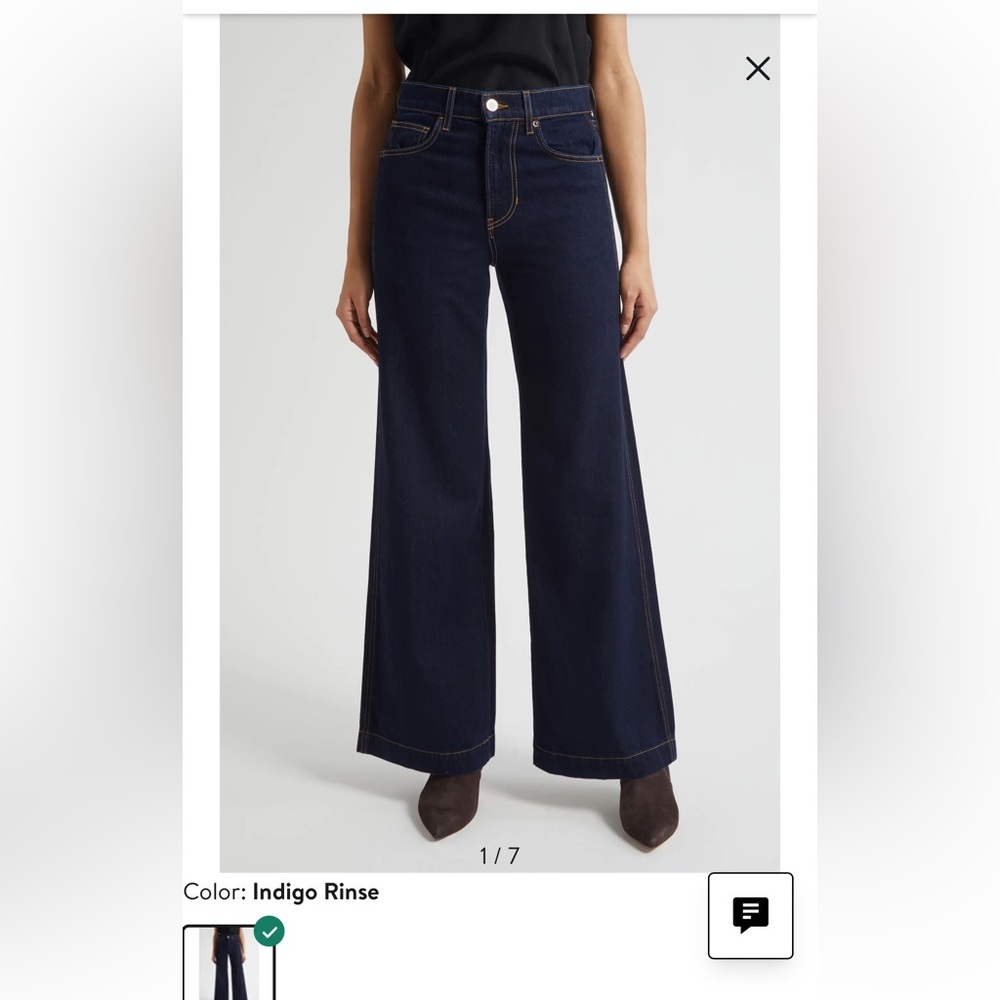 Veronica Beard Navy Denim Jeans with Copper Stitching